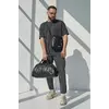 Комплект Сумка груша шкірзам + барсетка шкірзам, Nike чорний (білі лого) Комплект Сумка груша шкірзам + барсетка шкірзам, Nike чорний (білі лого)