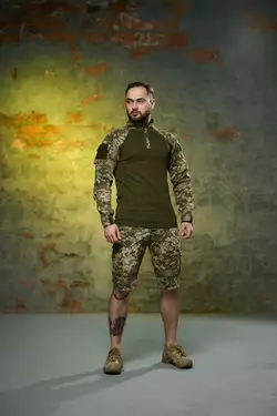 Комплект чоловічий: шорти "Aim" піксель + кофта "Ghost" хакі-піксель Комплект чоловічий: шорти "Aim" піксель + кофта "Ghost" хакі-піксель