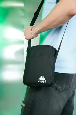 Барсетка Kappa чорна, біле лого Барсетка Kappa чорна, біле лого