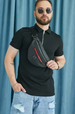 Бананка шкіряна Prada чорна Бананка шкіряна Prada чорна