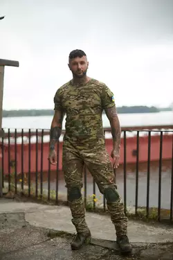 Штани Protect мультикам + Футболка мультикам із липучками на плечах Штани Protect мультикам + Футболка мультикам із липучками на плечах