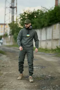 Комплект чоловічий "Terra" хакі: анорак з липучкою + штани Комплект чоловічий "Terra" хакі: анорак з липучкою + штани