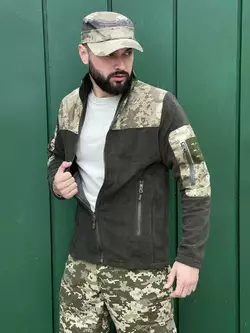 Кофта Yard (фліс хакі + камуфляж) на змійці Кофта Yard (фліс хакі + камуфляж) на змійці