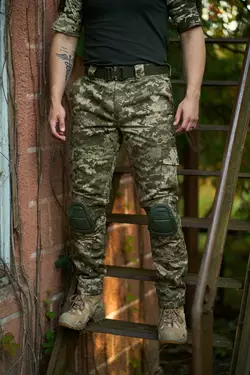 Брюки чоловічі на флісі з наколінниками "Protect" піксель Брюки чоловічі на флісі з наколінниками "Protect" піксель