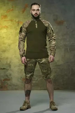 Комплект чоловічий: шорти "Aim" мультикам + кофта "Ghost" хакі-мультикам Комплект чоловічий: шорти "Aim" мультикам + кофта "Ghost" хакі-мультикам