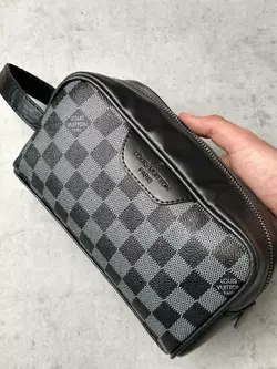 Клатч Louis Vuitton чорна з сірим клітка Клатч Louis Vuitton чорна з сірим клітка