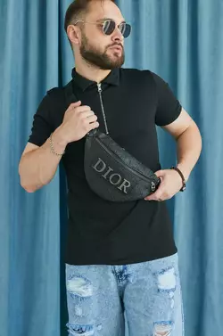Бананка з шкірозамінника Dior чорна Бананка з шкірозамінника Dior чорна
