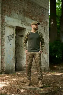 Штани Terra зелений піксель + Лонгслів Velcro хакі/піксель Штани Terra зелений піксель + Лонгслів Velcro хакі/піксель