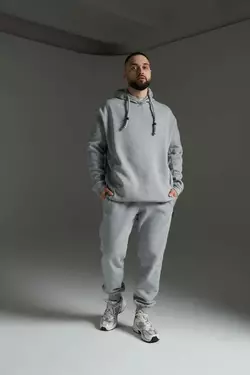 Костюм теплий чоловічий oversize сірий Костюм теплий чоловічий oversize сірий