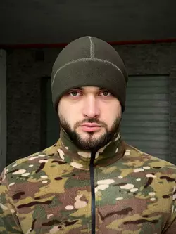 Шапка флісова хакі із відстрочкою Шапка флісова хакі із відстрочкою