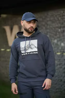РОЗПРОДАЖ Худі чоловіче з принтом "Vertigine" Intruder графітове РОЗПРОДАЖ Худі чоловіче з принтом "Vertigine" Intruder графітове