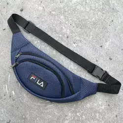 Бананка з перфор. шкірозамінника синя Fila (великий логотип) Бананка з перфор. шкірозамінника синя Fila (великий логотип)