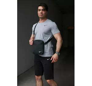 Комплект чоловічий Nike: футболка сіра + шорти чорні + барсетка чорна Комплект чоловічий Nike: футболка сіра + шорти чорні + барсетка чорна