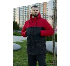 Парка зимова чоловіча Nike червоно-чорна Парка зимова чоловіча Nike червоно-чорна