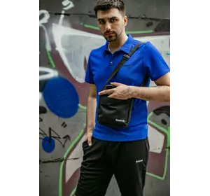 Комплект чоловічий Reebok: поло електрик + шорти чорні + барсетка чорна Комплект чоловічий Reebok: поло електрик + шорти чорні + барсетка чорна