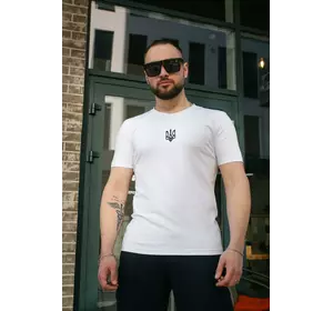 Футболка чоловіча з вишивкою "Тризуб" Intruder біла Футболка чоловіча з вишивкою "Тризуб" Intruder біла