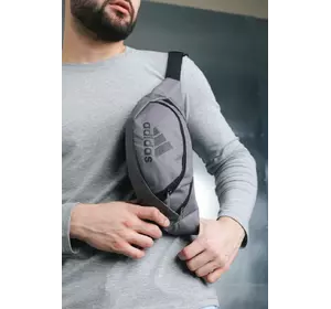 Бананка adidas сіра, чорне лого Бананка adidas сіра, чорне лого