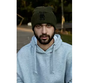Шапка з додаванням вовни "Intruder" хакі Bunny logo Шапка з додаванням вовни "Intruder" хакі Bunny logo