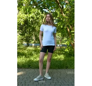 Комплект жіночий "Flow" футболка класична біла + велосипедки вкорочені чорні Комплект жіночий "Flow" футболка класична біла + велосипедки вкорочені чорні