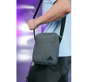 Барсетка Adidas темно-сірий меланж (чорн. лого) var2 Барсетка Adidas темно-сірий меланж (чорн. лого) var2
