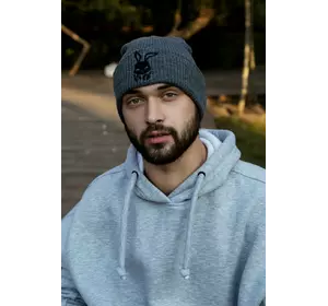 Шапка з додаванням вовни "Intruder" сіра Bunny logo Шапка з додаванням вовни "Intruder" сіра Bunny logo