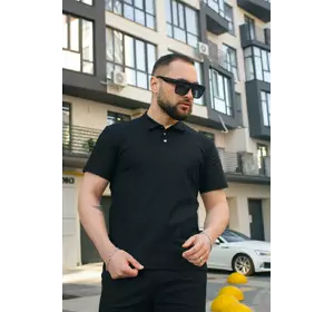 Поло чоловіче лляне базове "Flax" Intruder чорне Поло чоловіче лляне базове "Flax" Intruder чорне