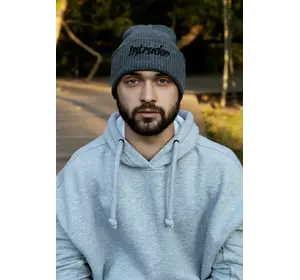 Шапка з додаванням вовни "Intruder" сіра big logo Шапка з додаванням вовни "Intruder" сіра big logo