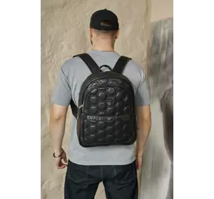 Рюкзак Emporio Armani шкіряний чорний Рюкзак Emporio Armani шкіряний чорний