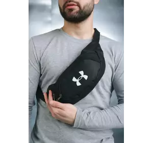 Бананка Under Armour чорна з накаткою (біле лого) Бананка Under Armour чорна з накаткою (біле лого)