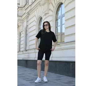 Комплект жіночий "Sunny" футболка + велосипедки чорні Комплект жіночий "Sunny" футболка + велосипедки чорні