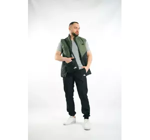 Комплект чоловічий "Clip" TNF: жилетка хакі-чорна + футболка сіра + штани "President" чорні. БАРСЕТКА У ПОДАРУНОК! Комплект чоловічий "Clip" TNF: жилетка хакі-чорна + футболка сіра + штани "President" чорні. БАРСЕТКА У ПОДАРУНОК!