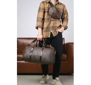 Комплект Сумка + бананка Louis Vuitton коричнева клітка Комплект Сумка + бананка Louis Vuitton коричнева клітка