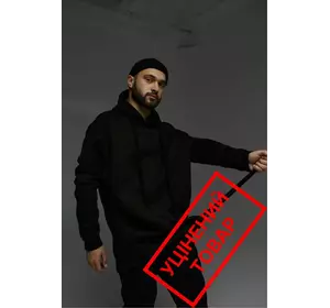(УЦІН.) Худі чоловічий чорний oversize (УЦІН.) Худі чоловічий чорний oversize
