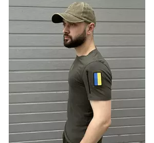 Футболка чоловіча з липучками та змійкою "Тризуб" Intruder хакі Футболка чоловіча з липучками та змійкою "Тризуб" Intruder хакі