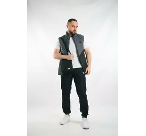 Комплект чоловічий "Clip" TNF: жилетка сіро-чорна + футболка біла + штани "President" чорні. БАРСЕТКА У ПОДАРУНОК! Комплект чоловічий "Clip" TNF: жилетка сіро-чорна + футболка біла + штани "President" чорні. БАРСЕТКА У ПОДАРУНОК!