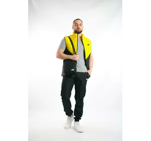 Комплект чоловічий "Clip" TNF: жилетка жовто-чорна + футболка сіра + штани "President" чорні. БАРСЕТКА У ПОДАРУНОК! Комплект чоловічий "Clip" TNF: жилетка жовто-чорна + футболка сіра + штани "President" чорні. БАРСЕТКА У ПОДАРУНОК!
