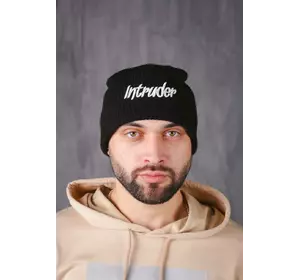 Шапка з додаванням вовни "Intruder" чорна big logo Шапка з додаванням вовни "Intruder" чорна big logo