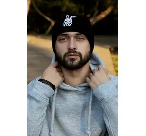 Шапка з додаванням вовни "Intruder" чорна Bunny logo Шапка з додаванням вовни "Intruder" чорна Bunny logo