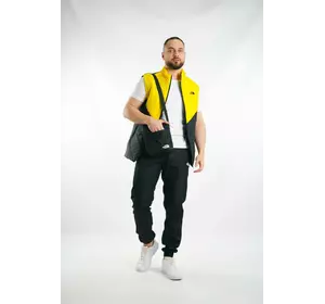 Комплект чоловічий "Clip" TNF: жилетка жовто-чорна + футболка біла + штани "President" чорні. БАРСЕТКА У ПОДАРУНОК! Комплект чоловічий "Clip" TNF: жилетка жовто-чорна + футболка біла + штани "President" чорні. БАРСЕТКА У ПОДАРУНОК!