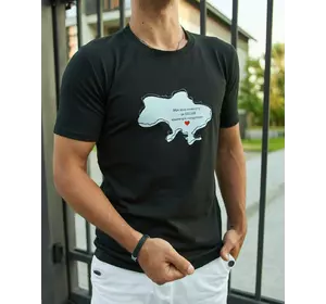 Футболка чорна "603,548" великий принт Футболка чорна "603,548" великий принт