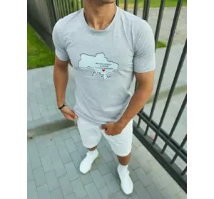 Футболка сіра "603,548" великий принт Футболка сіра "603,548" великий принт