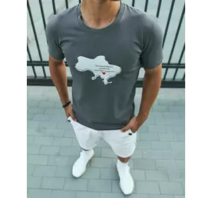 Футболка темно-сіра "603,548" великий принт Футболка темно-сіра "603,548" великий принт