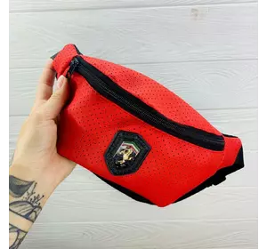 Бананка червона перфорований шкірозамінник Ferrari Бананка червона перфорований шкірозамінник Ferrari