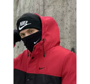 Комплект чоловічий: шапка з додаванням вовни Nike чорна + баф флісовий Nike чорний + рукавички флісові чорні Комплект чоловічий: шапка з додаванням вовни Nike чорна + баф флісовий Nike чорний + рукавички флісові чорні