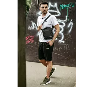 Комплект чоловічий Reebok: поло біле + шорти чорні + барсетка чорна Комплект чоловічий Reebok: поло біле + шорти чорні + барсетка чорна